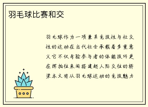 羽毛球比赛和交
